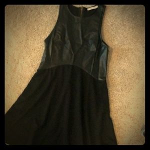 Short leather top dress
